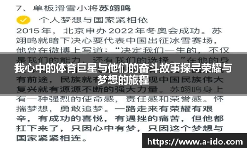 我心中的体育巨星与他们的奋斗故事探寻荣耀与梦想的旅程